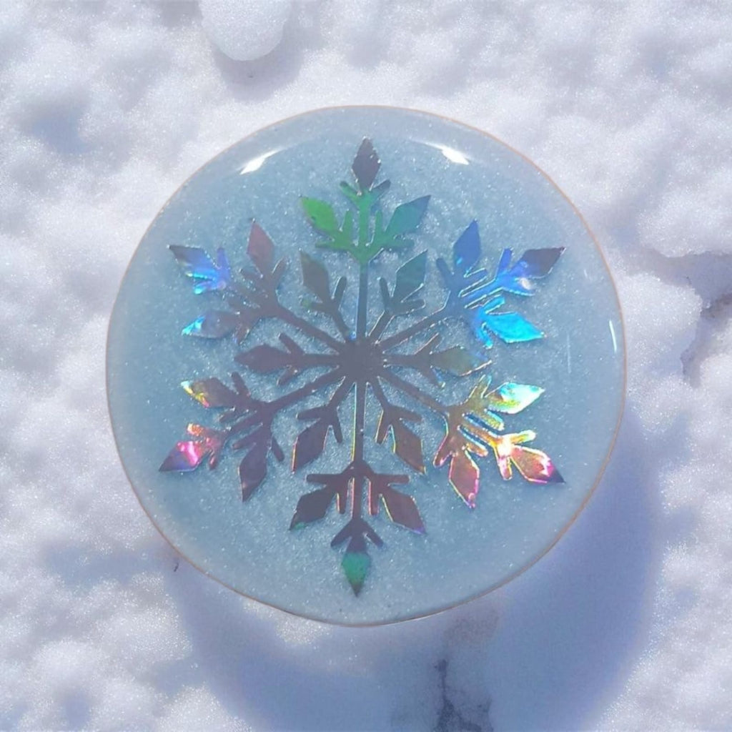 Holographic Snowflake Phone Grip