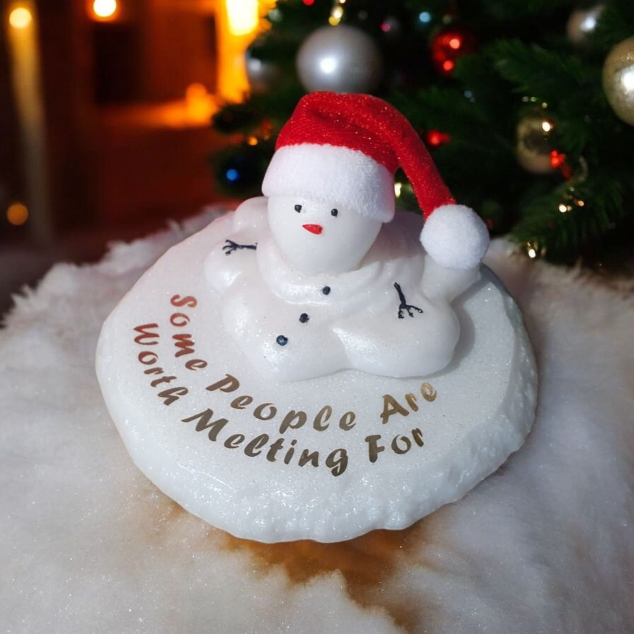 Melting Snowman Resin Ornament – Cute Christmas Decoration with Quote, Hat & Scarf Options