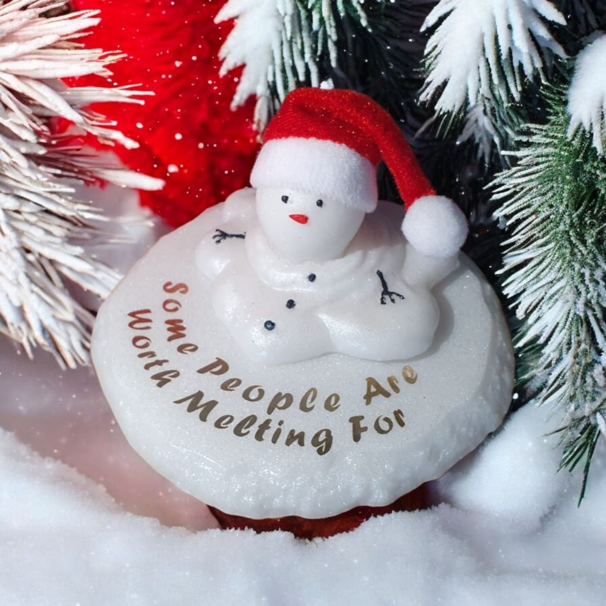 Melting Snowman Resin Ornament – Cute Christmas Decoration with Quote, Hat & Scarf Options