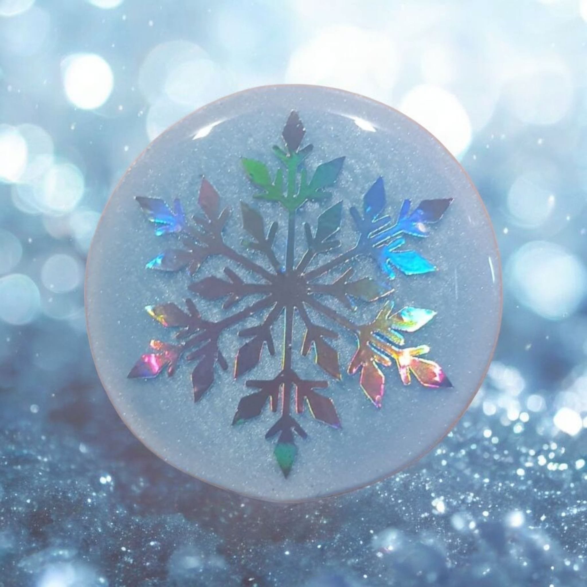 Holographic Snowflake Phone Grip