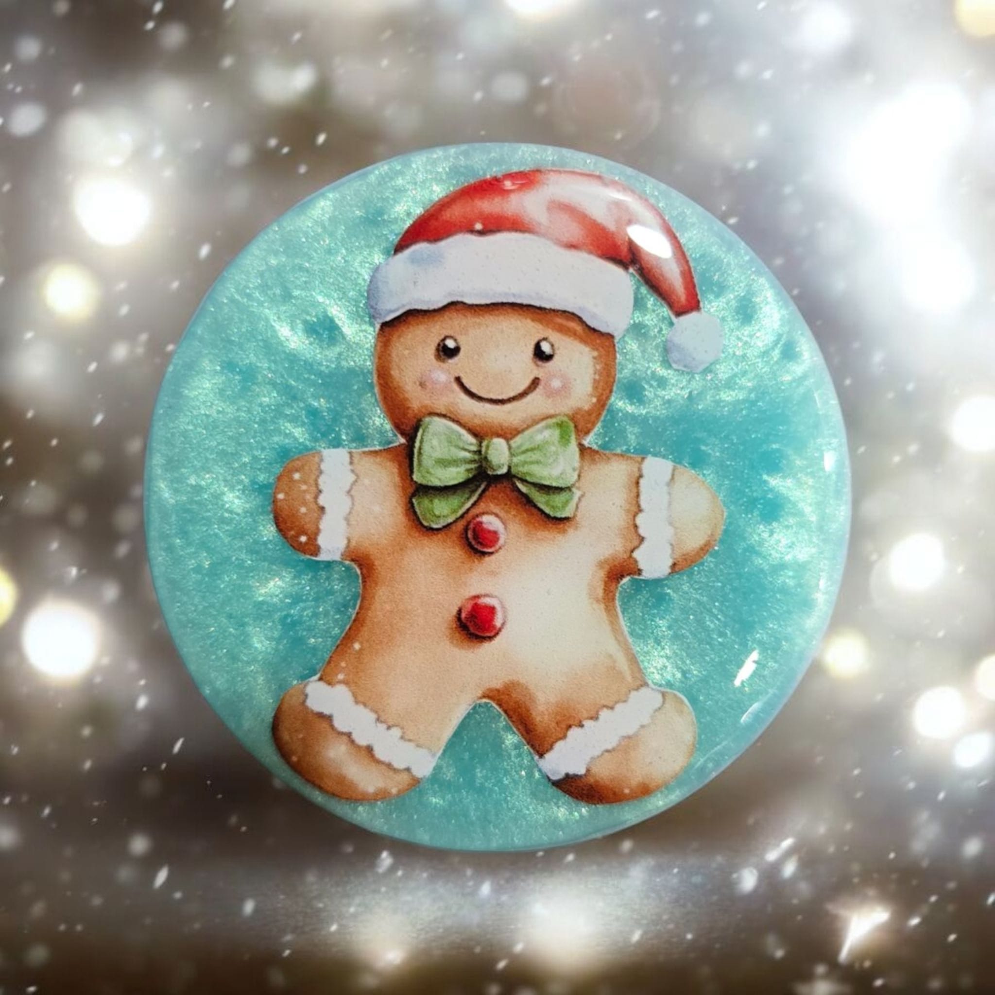 Gingerbread Man Phone Grip – Cute Christmas Design, MagSafe & Adhesive Options, Festive Stocking Stuffer