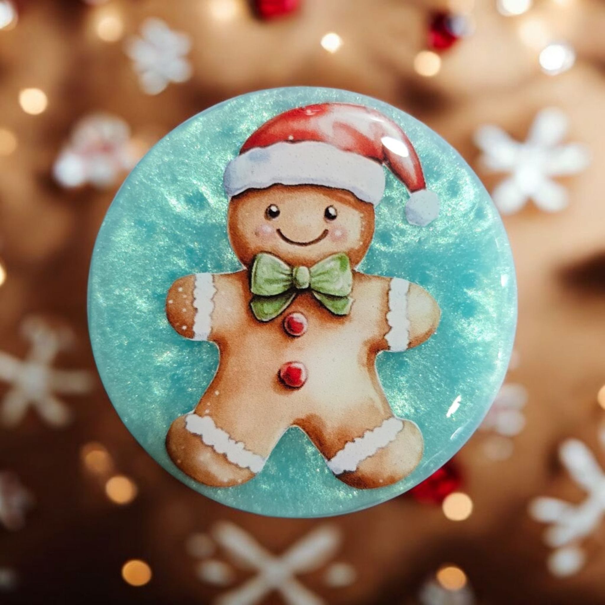 Gingerbread Man Phone Grip – Cute Christmas Design, MagSafe & Adhesive Options, Festive Stocking Stuffer