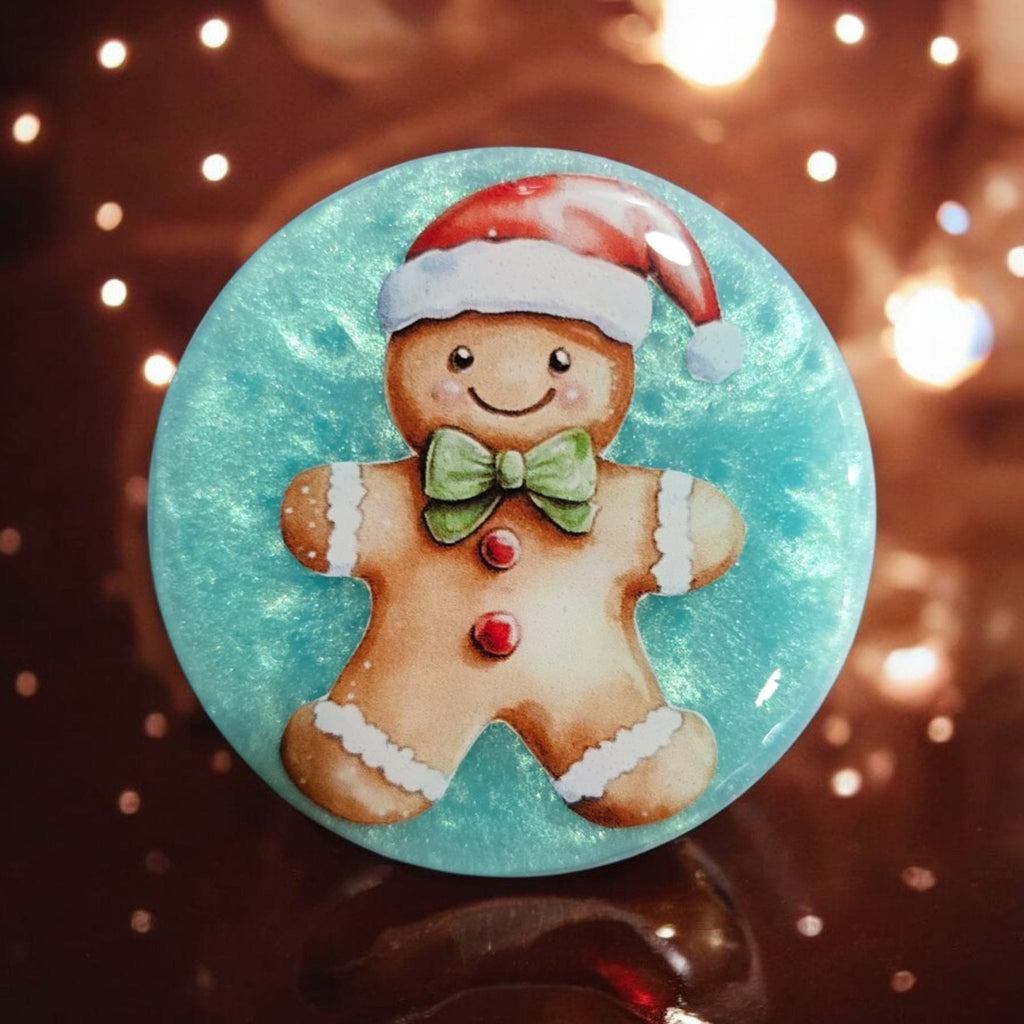 Gingerbread Man Phone Grip – Cute Christmas Design, MagSafe & Adhesive Options, Festive Stocking Stuffer