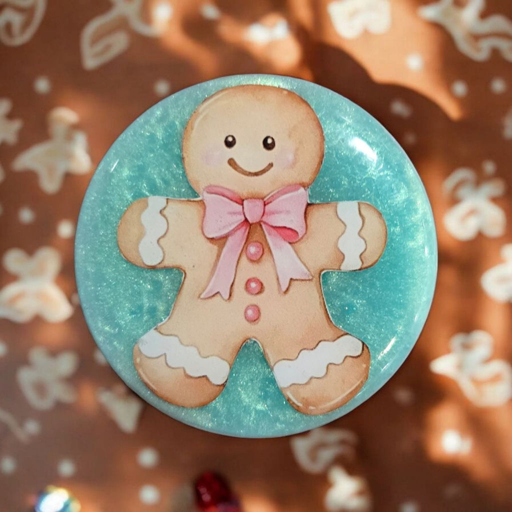 Gingerbread Man Phone Grip – Cute Christmas Design, MagSafe & Adhesive Options, Festive Stocking Stuffer